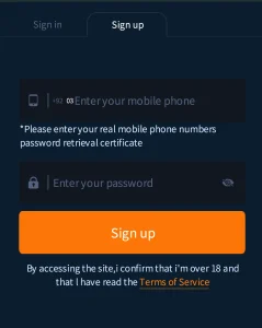 111kab game signup interface screenshot