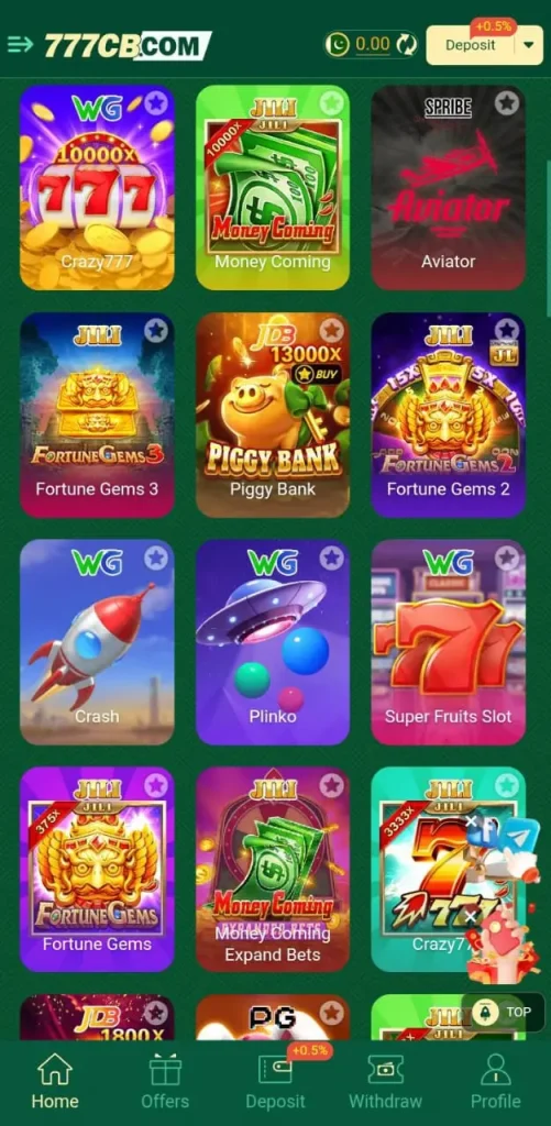777cb games interface