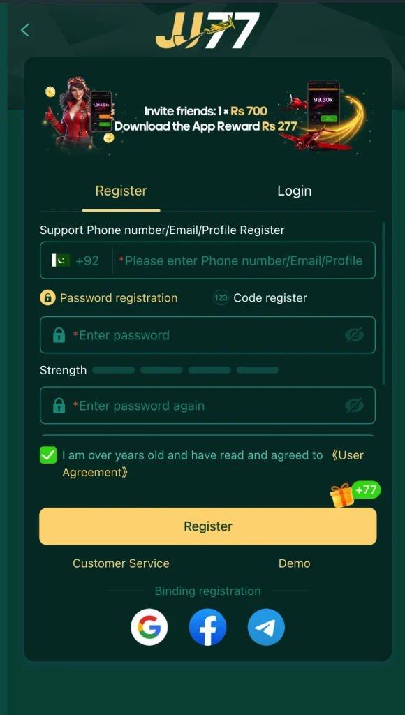 jj77 game signup