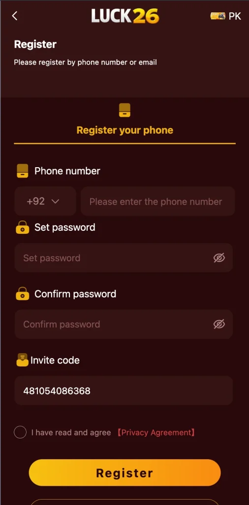 luck26 game signup