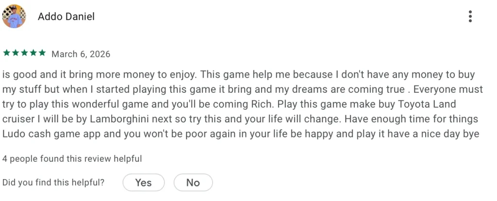 Pakistani users review proof screenshot