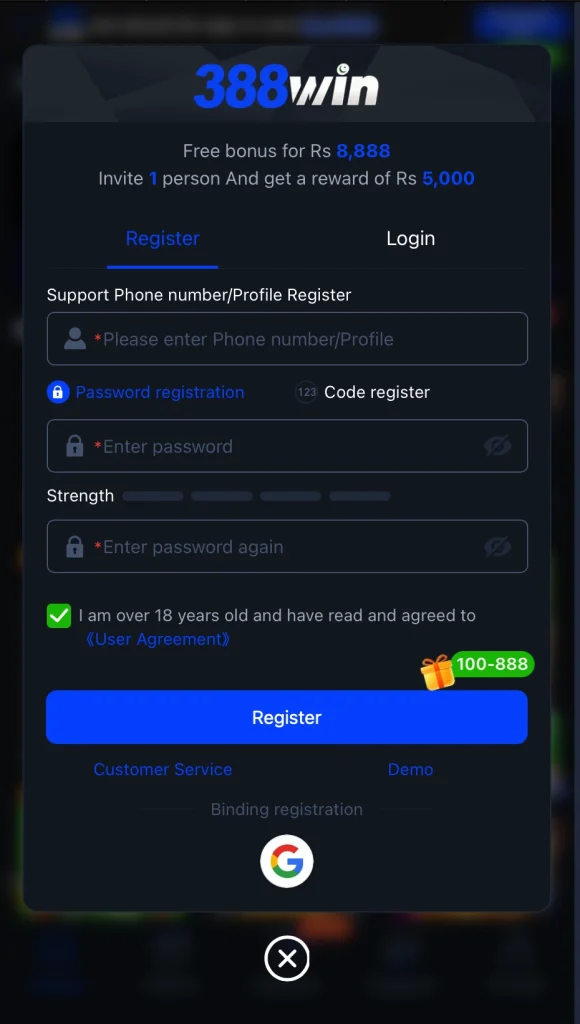 388win signup
