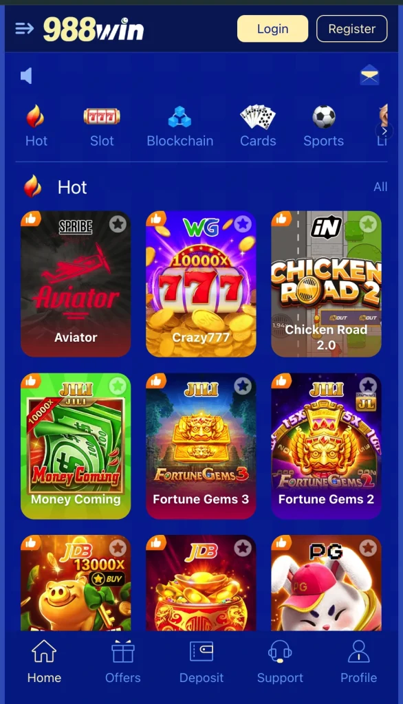 988win game Interface