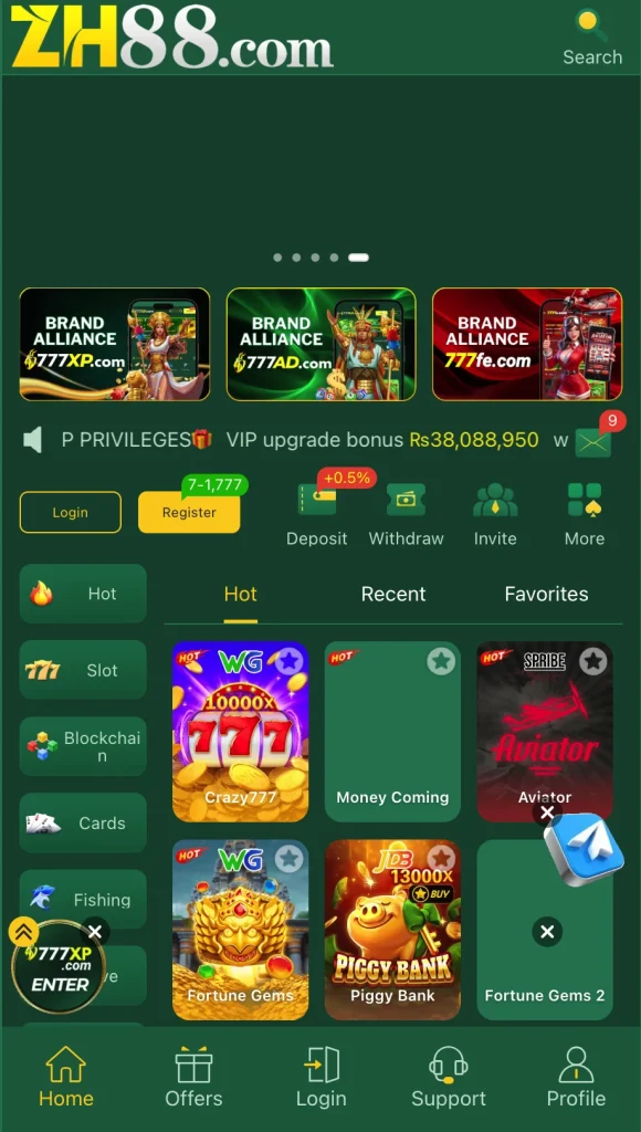 zh88 game interface screenshot